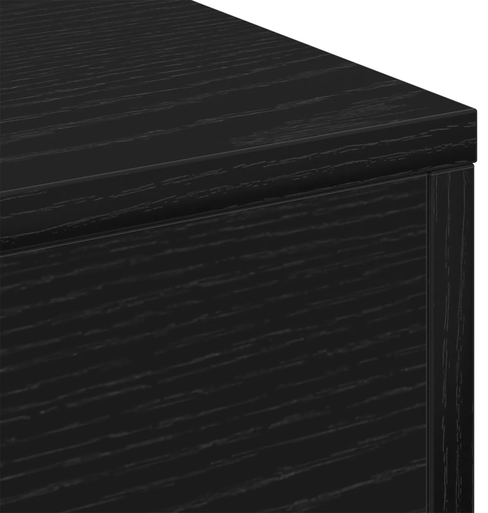 Mesa de Café vidaXL Preta em Carvalho 96x50x45 cm Madeira Revestida