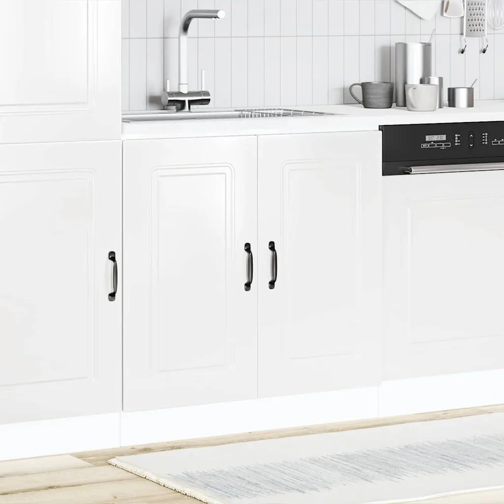 vidaXL Armário baixo lavatório Kalmar branco alto brilho 80x46x81,5 cm
