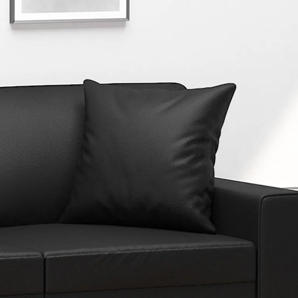 Almofadas decorativas 2 pcs 40x40 cm couro artificial preto