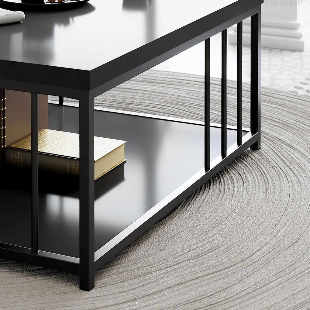 ****  
Mesa de Centro Zenn – Antracite e Preto – 90x90x40 cm

**