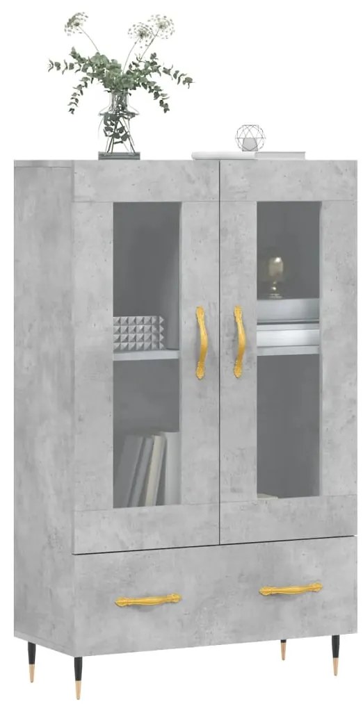 Aparador alto 69,5x31x115 cm derivados de madeira cinza-cimento