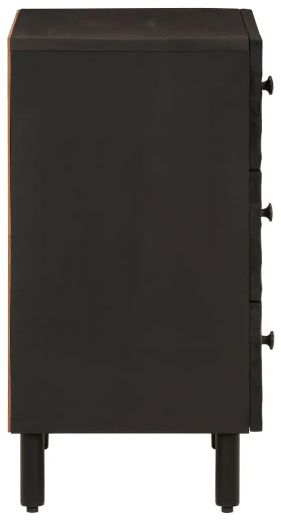 Mesa de cabeceira 50x33x60 cm madeira de mangueira maciça preto