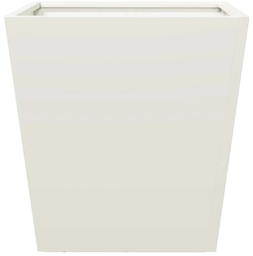 Vaso/floreira de jardim 2 pcs 40x40x40 cm aço branco