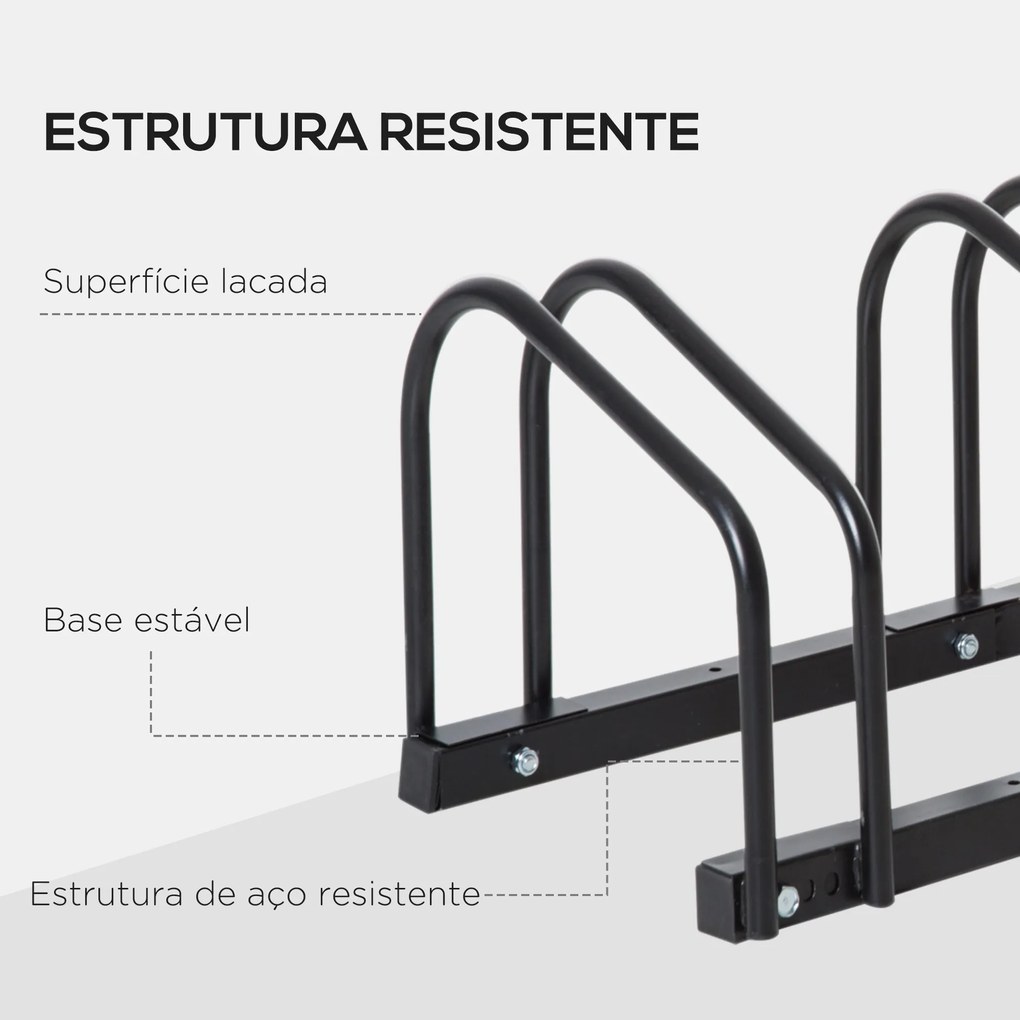 Estacionamento para 6 Bicicletas Suporte de Aço para Estacionar Bicicl