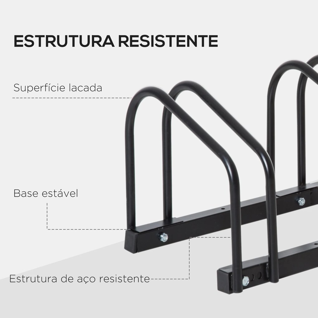 HOMCOM Estacionamento para 6 Bicicletas Suporte de Aço para Estacionar