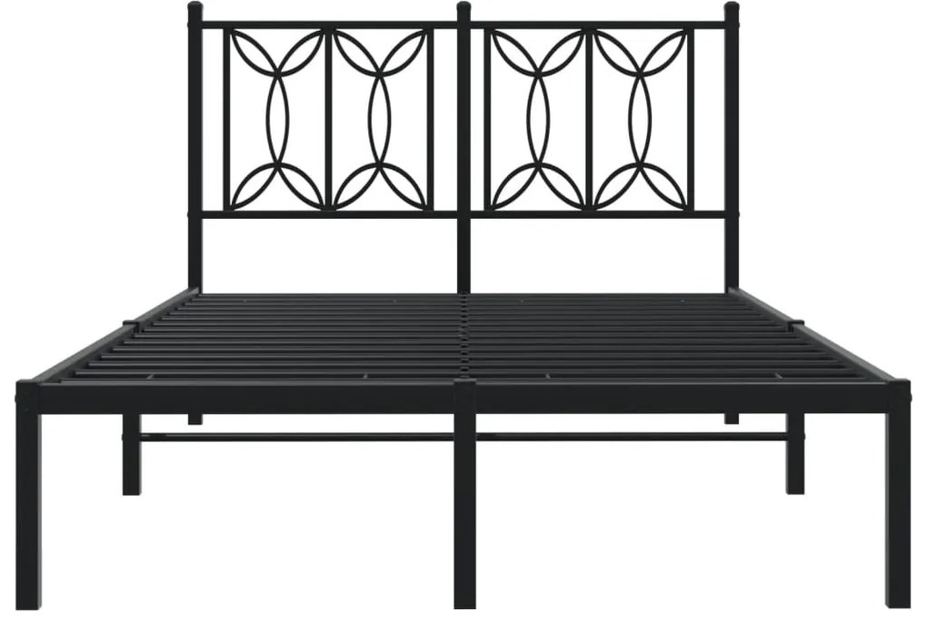 Estrutura de cama com cabeceira 120x200 cm metal preto