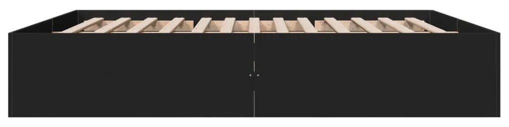 Estrutura de cama 180x200 cm derivados de madeira preto