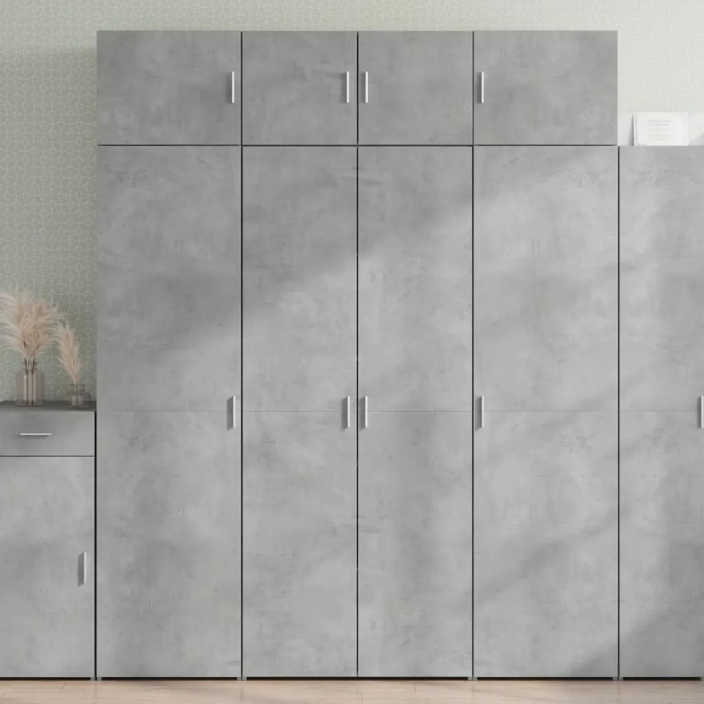Armário alto 80x42,5x185 cm deriv. de madeira cinza cimento