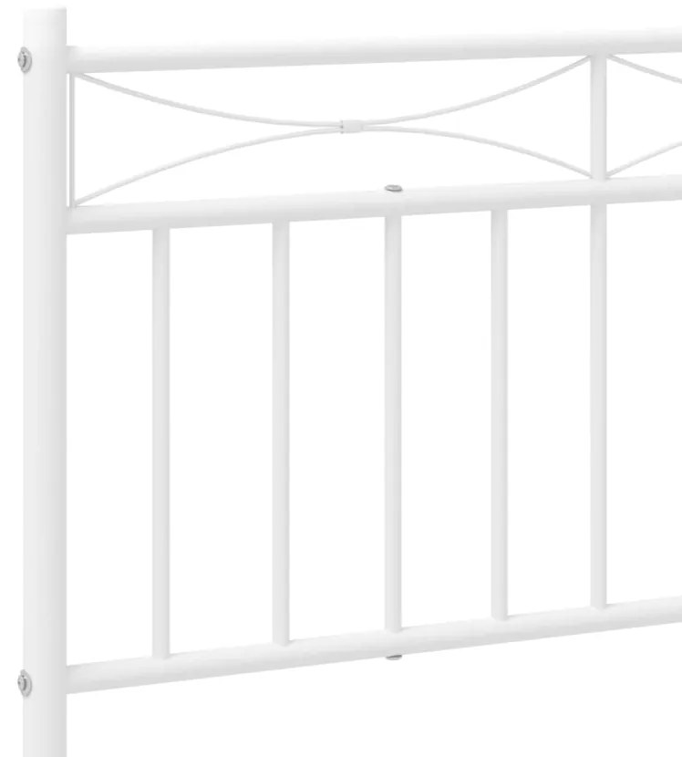 Estrutura de cama com cabeceira e pés 90x190 cm metal branco