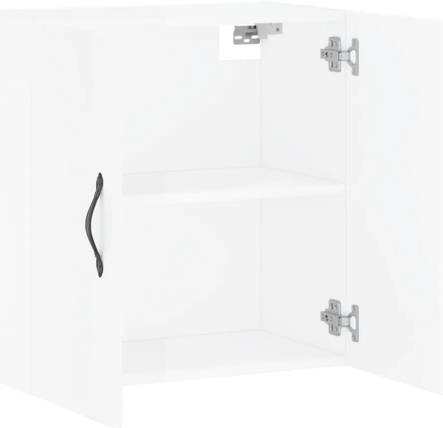 Armário de parede 60x31x60cm derivados madeira branco brilhante