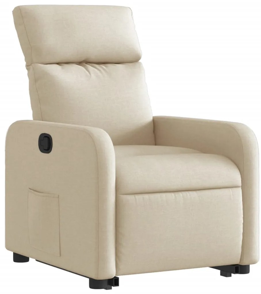 Poltrona reclinável elevatória tecido cor creme