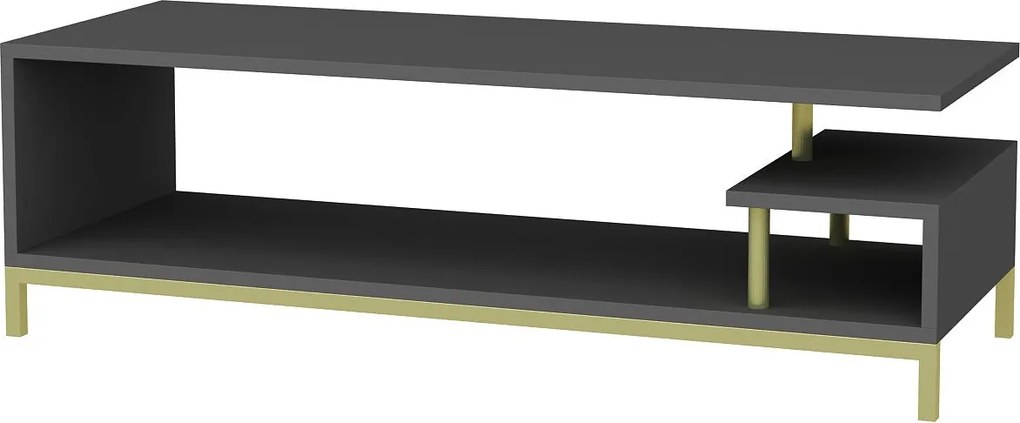 Móvel TV Reilly – Dourado e Antracite – 120 cm x 44,6 cm x 37,6 cm