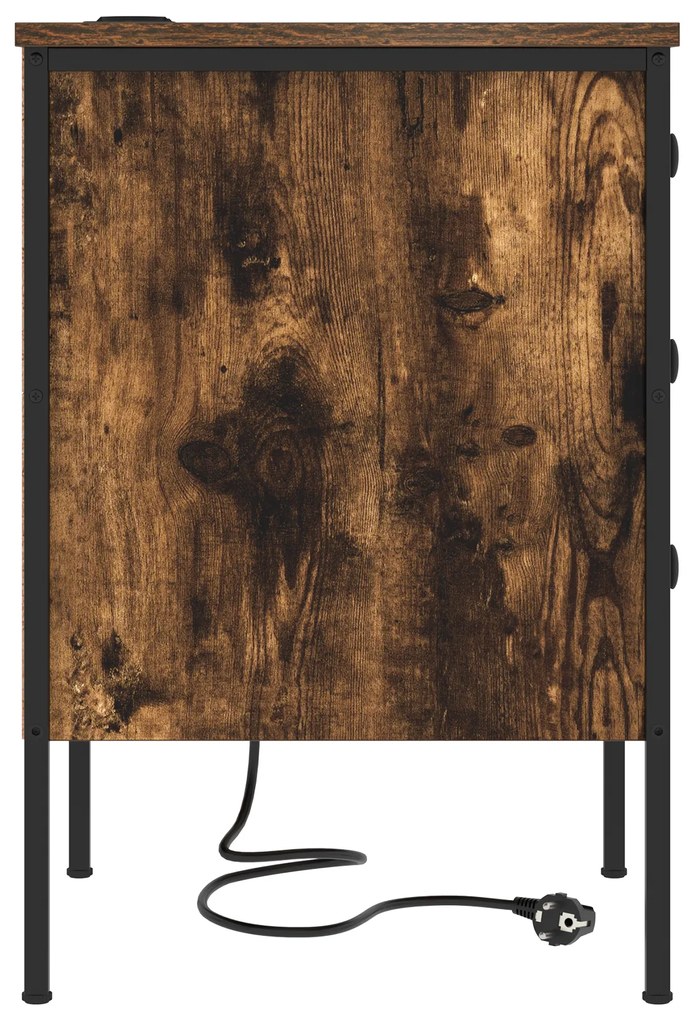 Armário de Cabeceira com gaveta Carvalho fumado 42 x 41 x 61 cm