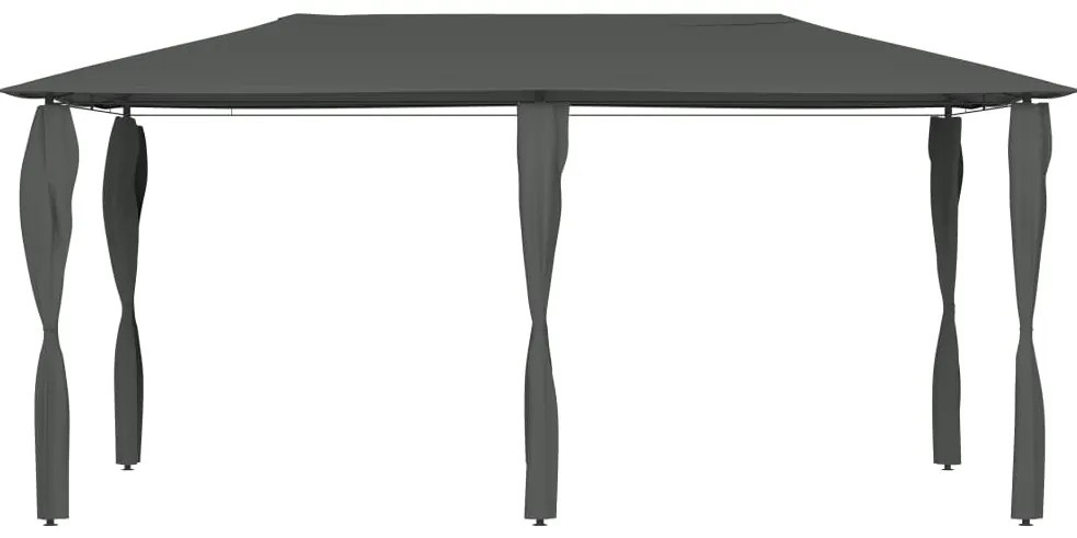 Gazebo 2,98x5,3x2,59 m com capas para postes 160 g/m² antracite