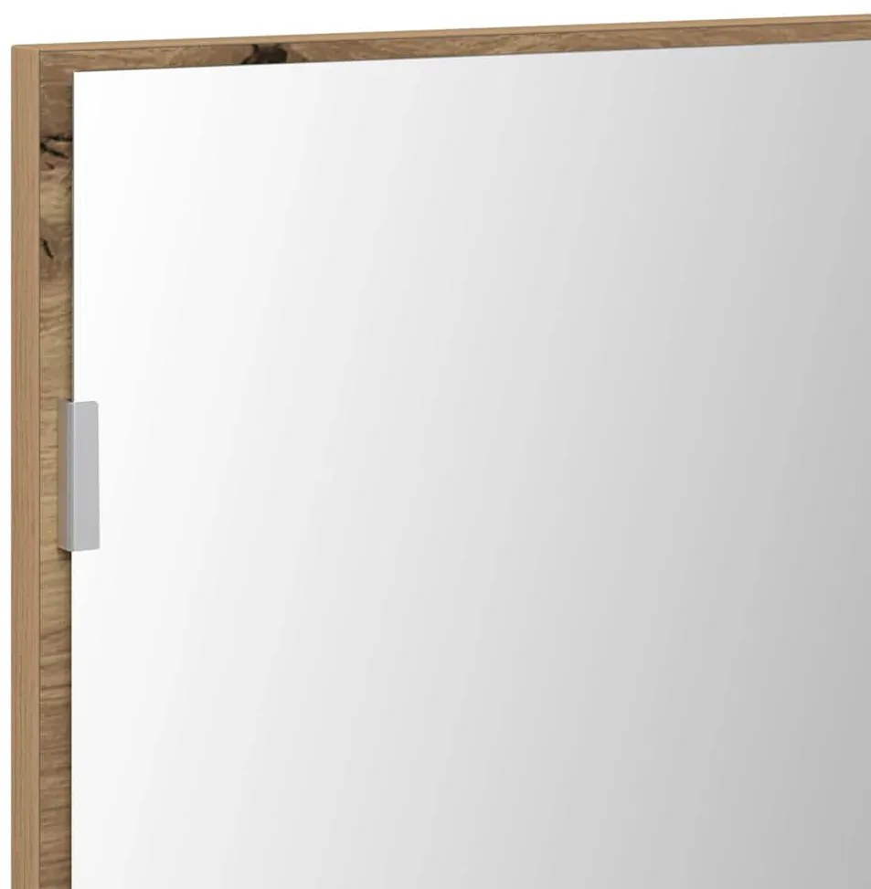 Armário de Espelho para Casa de Banho com Luz LED Carvalho Artesanal 8