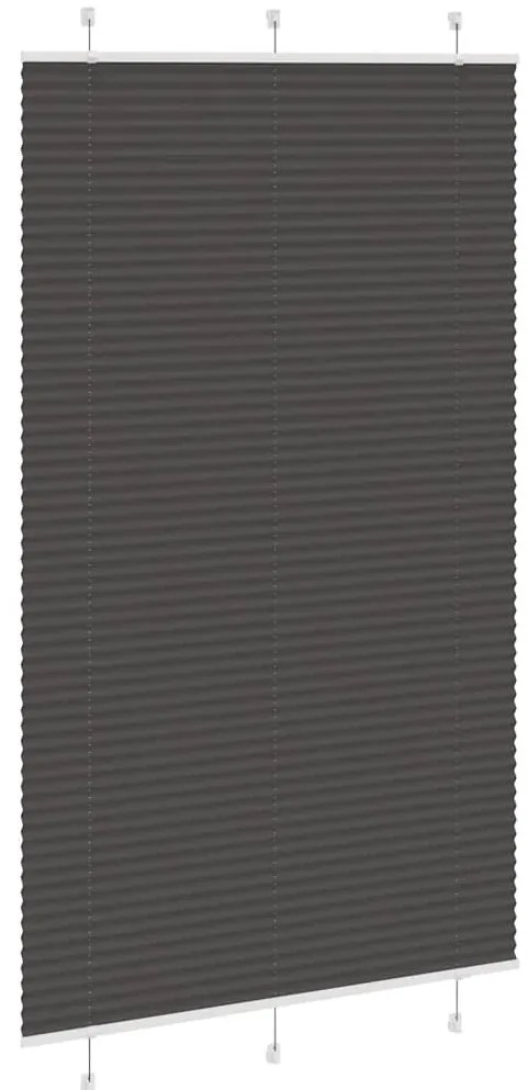 Preto Plissada Cega 115x200 cm Largura Tecido 114,4cm Poliéster