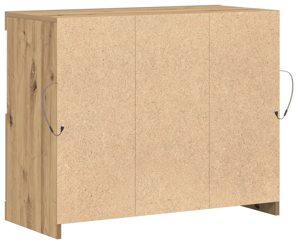 Buffet com Luzes LED Carvalho Artesanal 81x37x67 cm