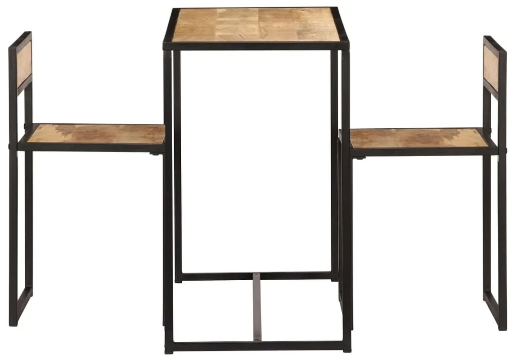 Conjunto de jantar 3 pcs madeira de mangueira maciça