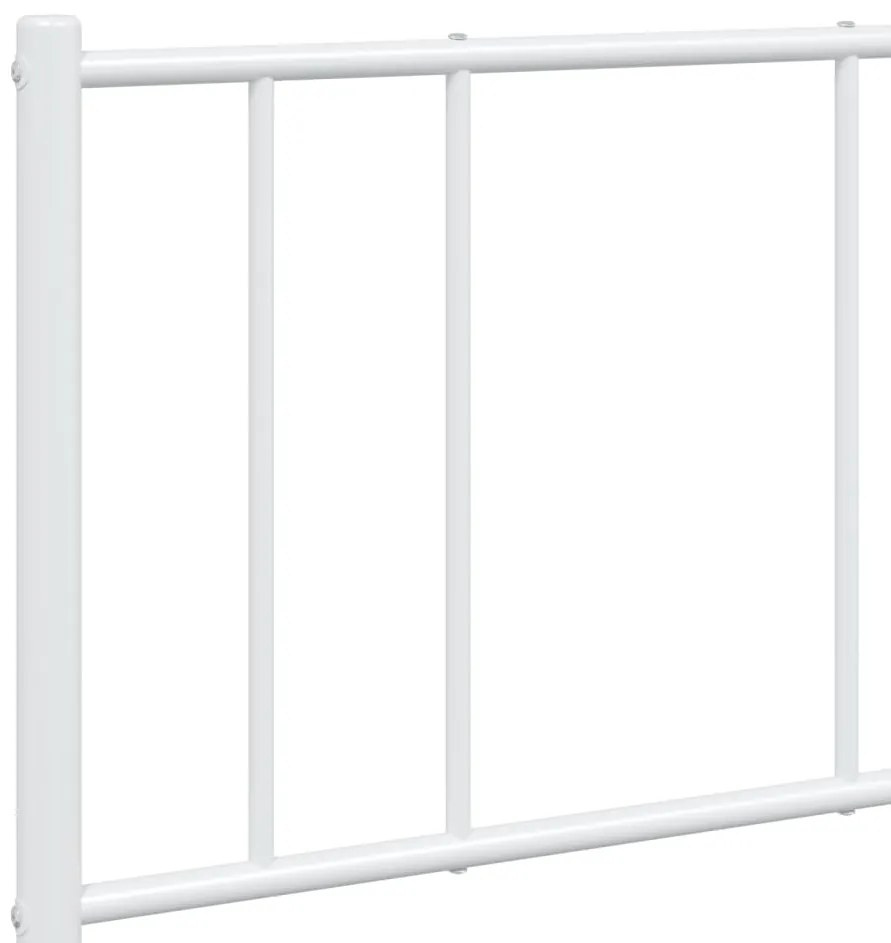 Estrutura de cama com cabeceira 160x200 cm metal branco