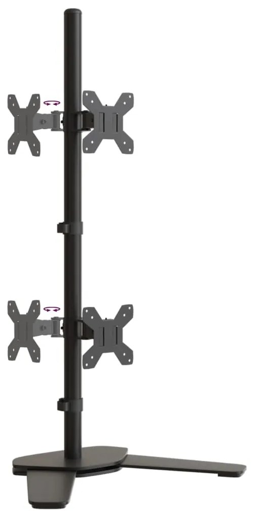 Suporte duplo para monitor VESA 75/100 mm aço preto