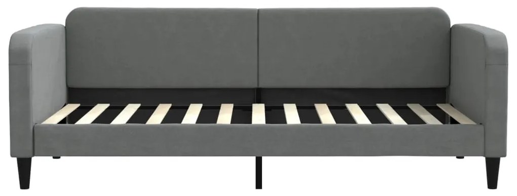 Sofá-cama com gavetão 90x200 cm tecido cinzento-escuro