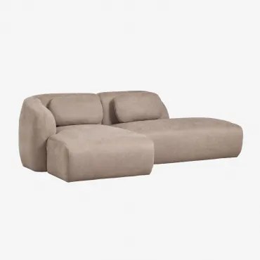 Sofá Modular Chaise Longue Esquerdo De 2 Peças Com Divã Direito Em Chenille Coquette Chenille Castanho Trigo - Sklum