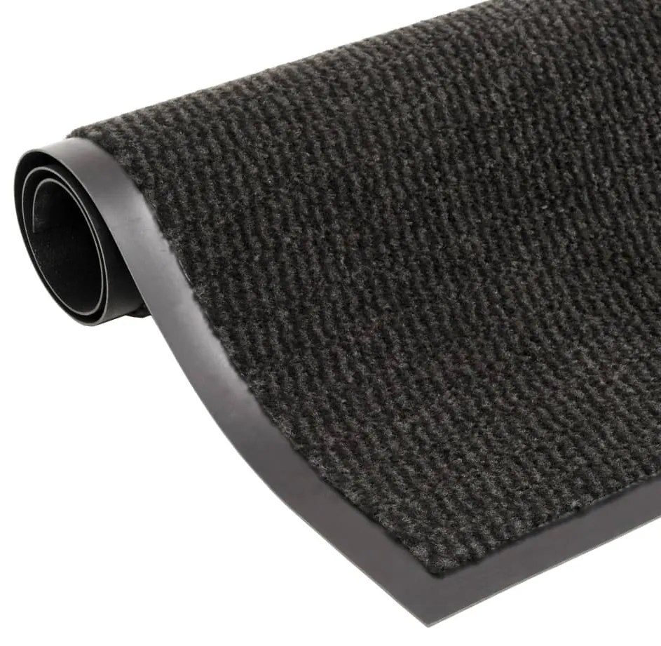132715 vidaXL Tapete controlo de pó retangular tufado 90x150 cm preto