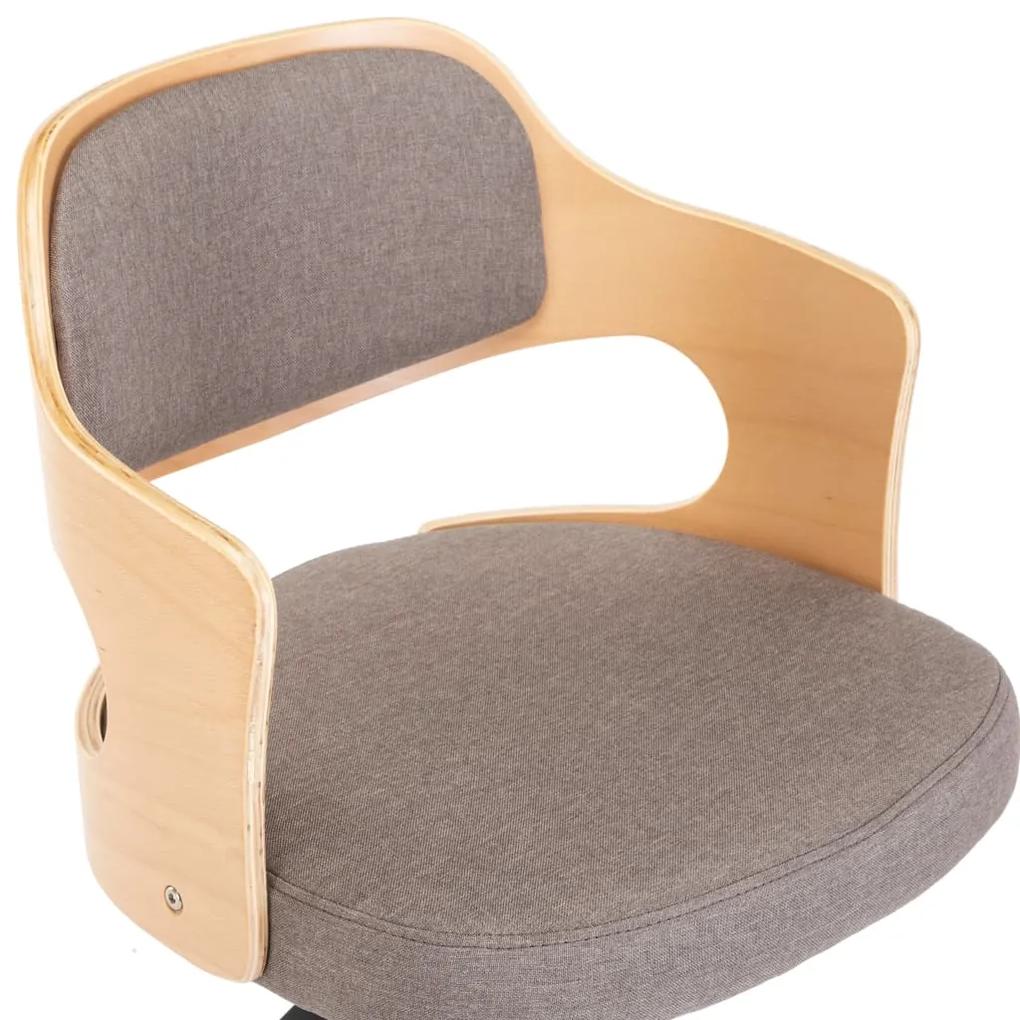 Cadeiras jantar 2 pcs madeira curvada/tecido cinza-acastanhado