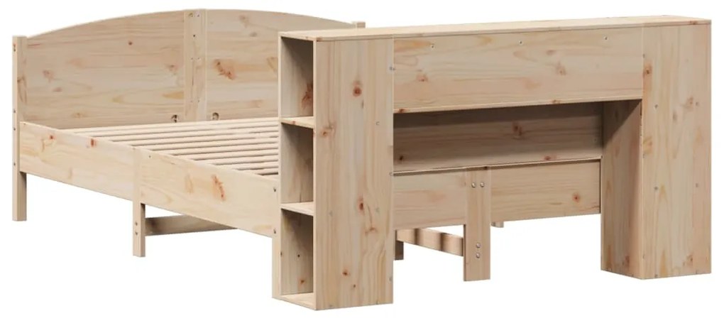 Cama com estante sem colchão 120x190 cm pinho maciço