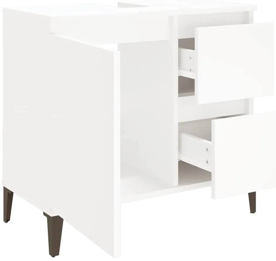 Armário de casa de banho 65x33x60cm derivados de madeira branco