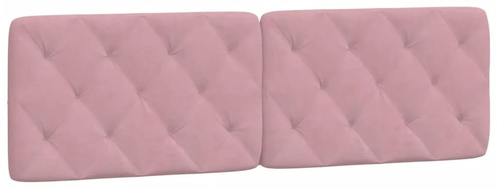 Estrutura de cama c/ luzes LED 160x200 cm veludo rosa