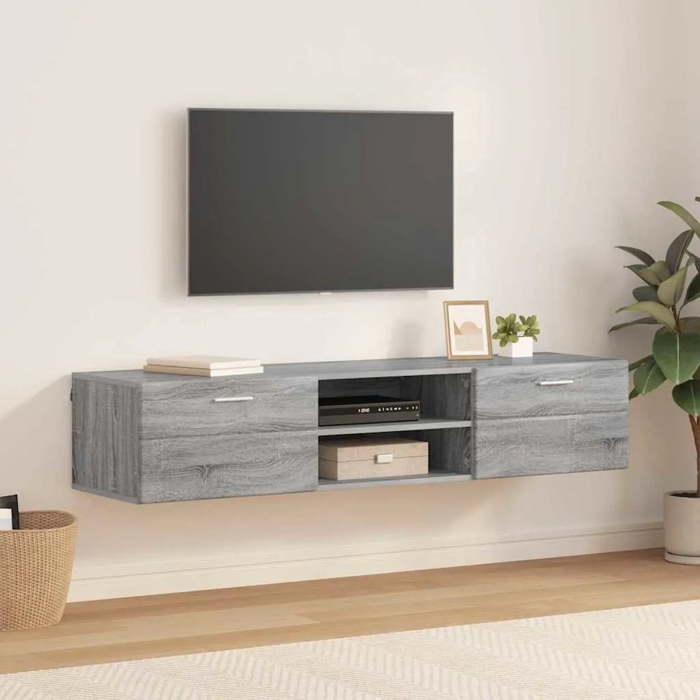 vidaXL Gabinete para TV com gaveta Sonoma cinzento 150 x 39 x 30 cm