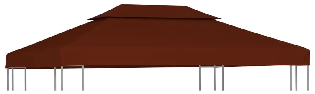 vidaXL Cobertura gazebo c/ 2 camadas 310 g/m² 4x3 m terracota