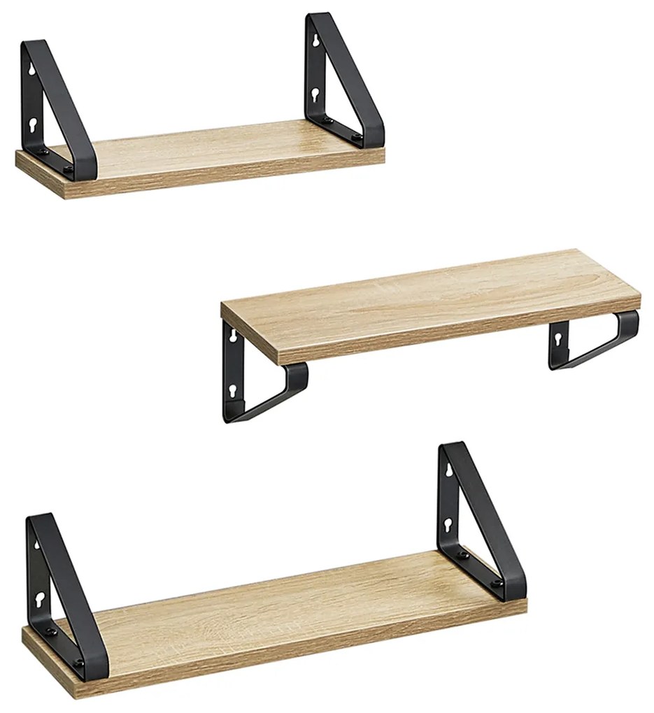 Conjunto de prateleiras flutuantes em carvalho para parede | VASAGLE | 40 x 12 x 11 cm | LWS033B11.
