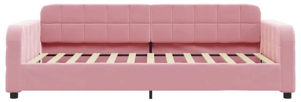 Sofá-cama 100x200 cm veludo rosa