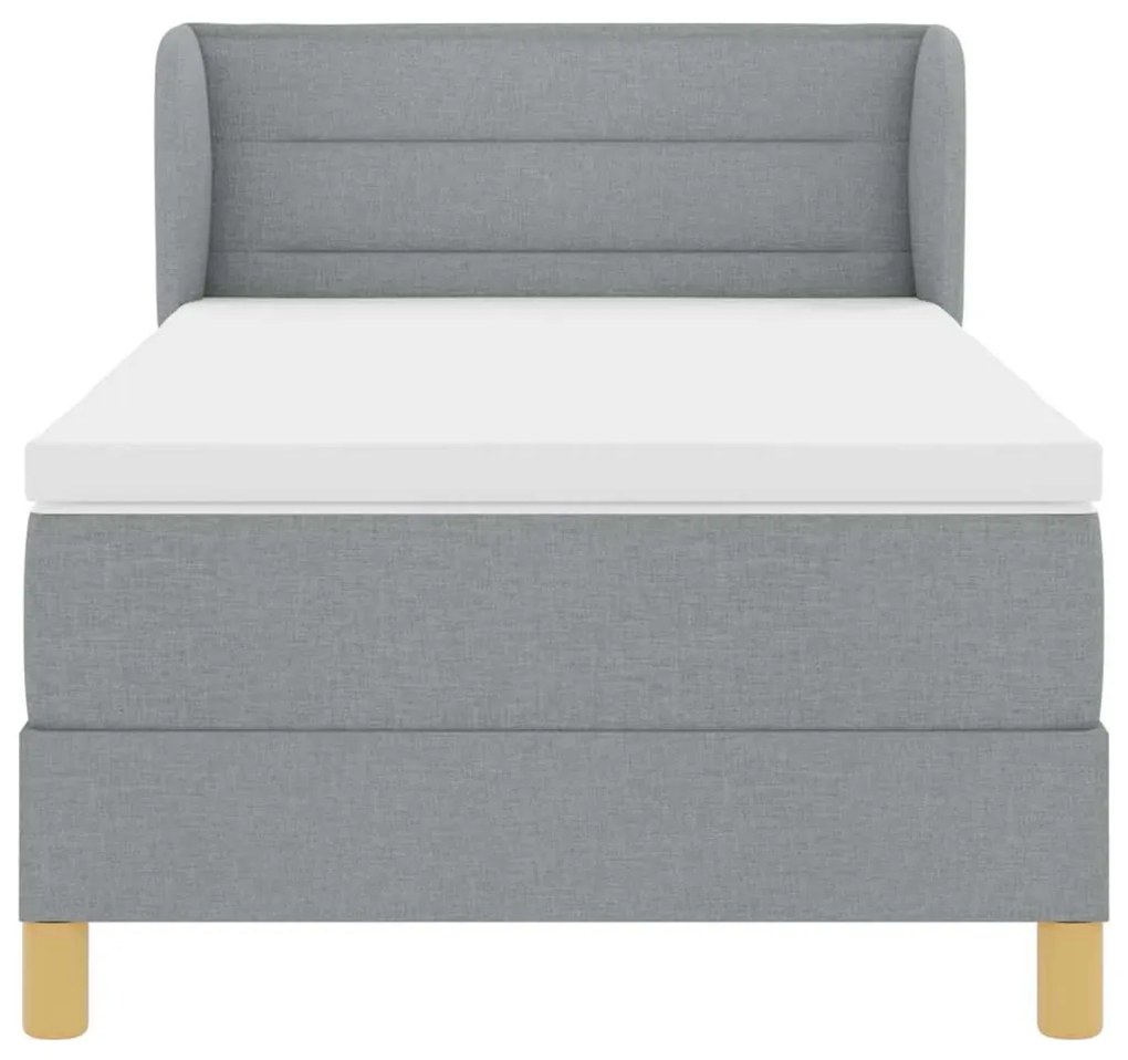 Cama Box com Colchão vidaXL Cinza Claro 80x200 cm Tecido