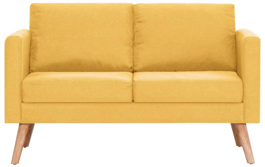 2 pcs conjunto de sofás tecido amarelo