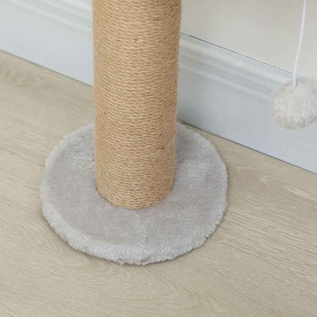 Arranhador para Gatos de Parede de 5 Níveis Estreito com Bola e Arranhadores de Sisal 48x21x180 cm Cinza Claro