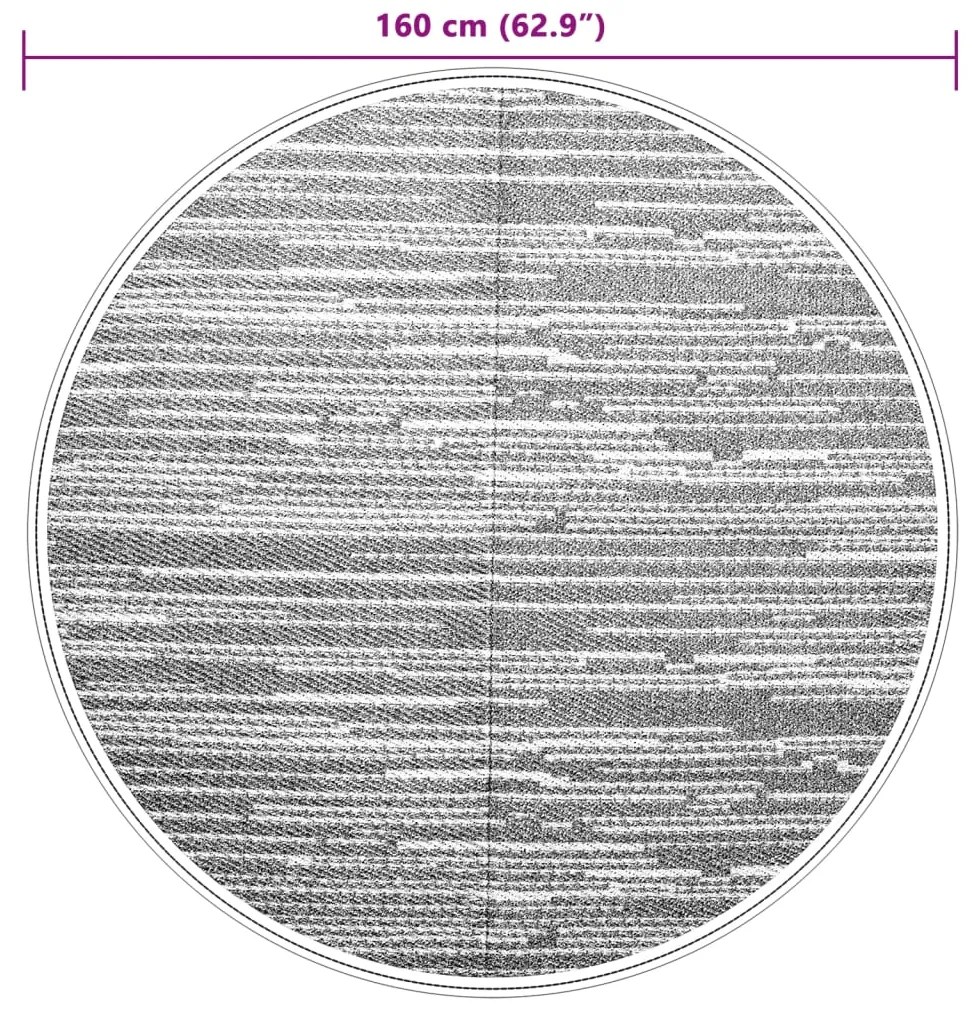 Tapete de exterior Ø160 cm PP castanho