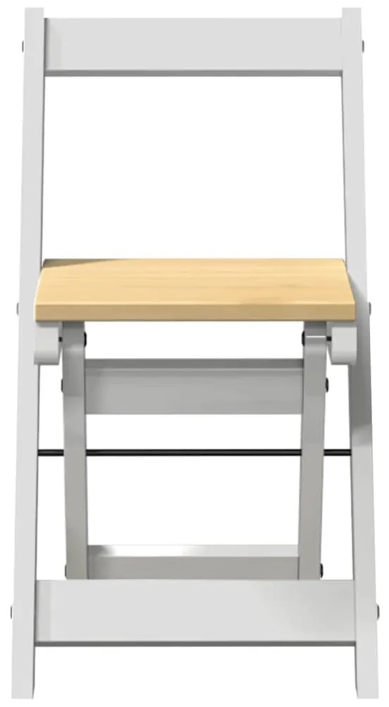 Cadeiras de jantar dobráveis 4 pcs Corona pinho maciço branco