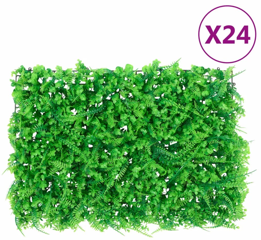 Vedação de folhas de feto artificiais 24 pcs 40x60 cm verde