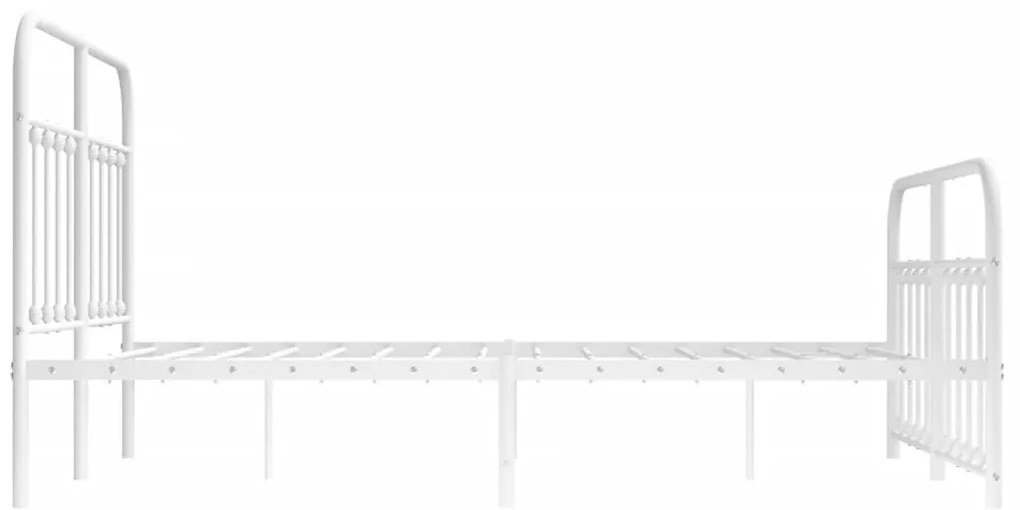 Estrutura de cama com cabeceira e pés 150x200 cm metal branco