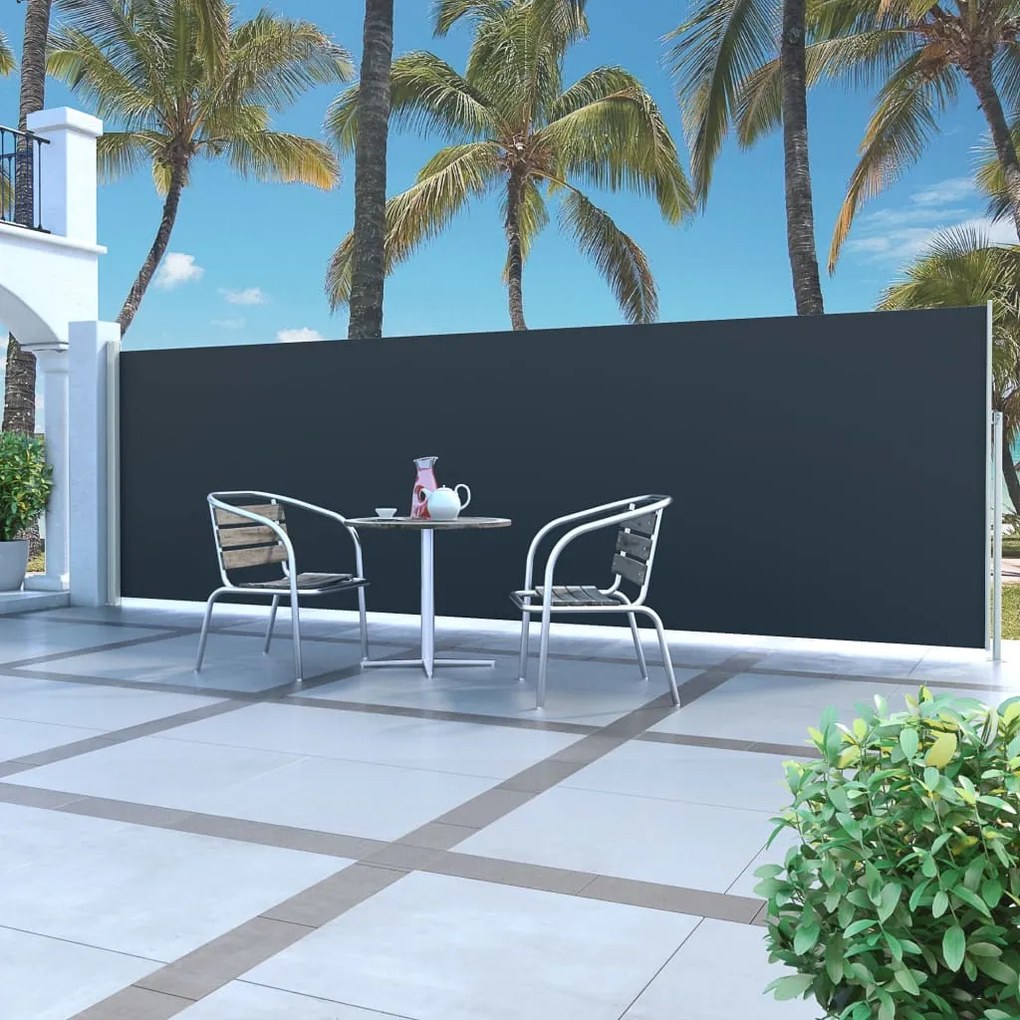 vidaXL Toldo lateral retrátil 160 x 500 cm preto