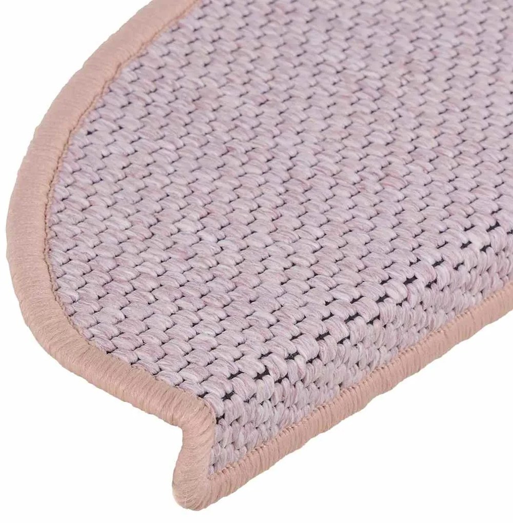 Tapetes escada adesivos aspeto sisal 30pcs 65x21x4cm cor rosa