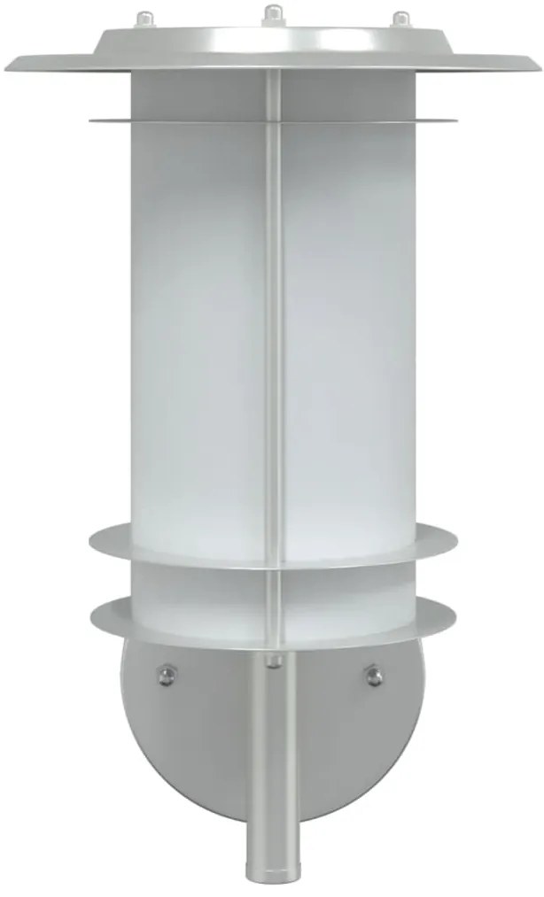 Candeeiros de parede p/ exterior 2 pcs aço inoxidável prateado