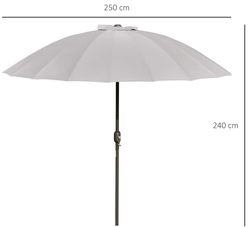 Chapéu de Sol de Jardim Ø2,5x2,4 m Chapéu de Sol de Terraço com Manive