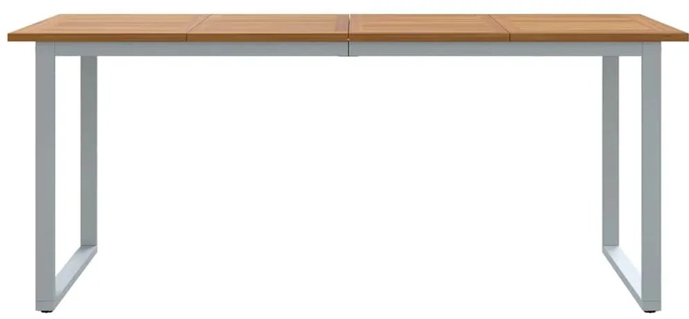 Mesa de Jantar Externa vidaXL Cinza 180x90x75 cm Aço e Madeira Sólida