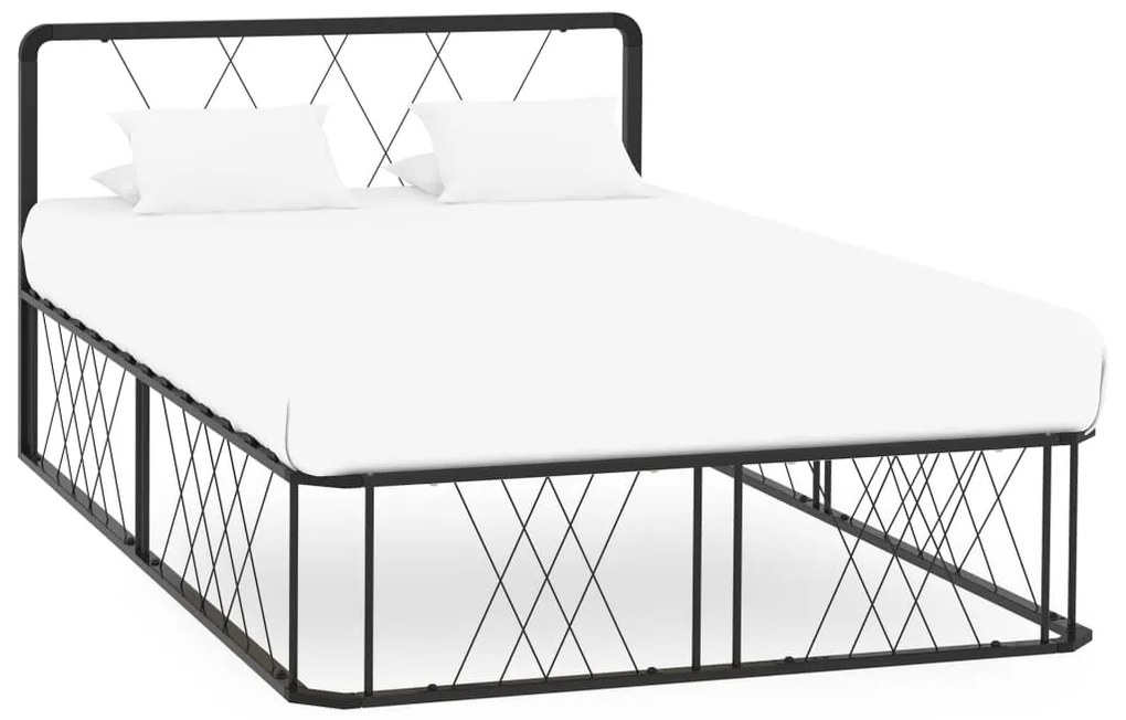 vidaXL Estrutura de cama 120x200 cm metal preto