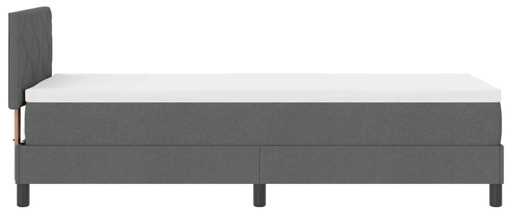 Cama Box com Colchão Cinza Escuro 80x200 cm Tecido