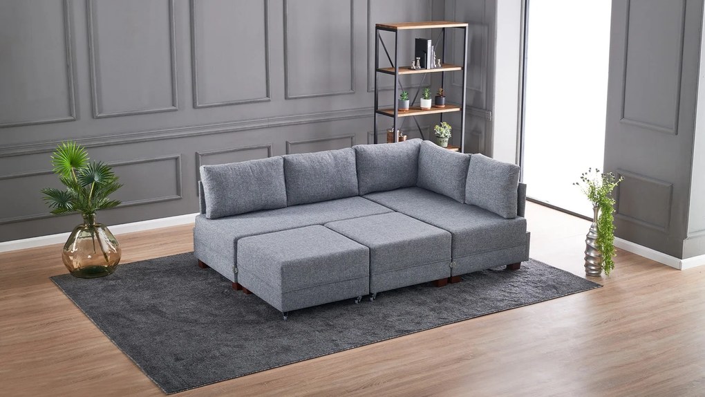 Sofá-Cama de Canto Fly – Cinza – 210x70x280 cm